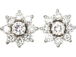 18ct White & Yellow Gold Multi Gem Interchangeable Cluster Earrings