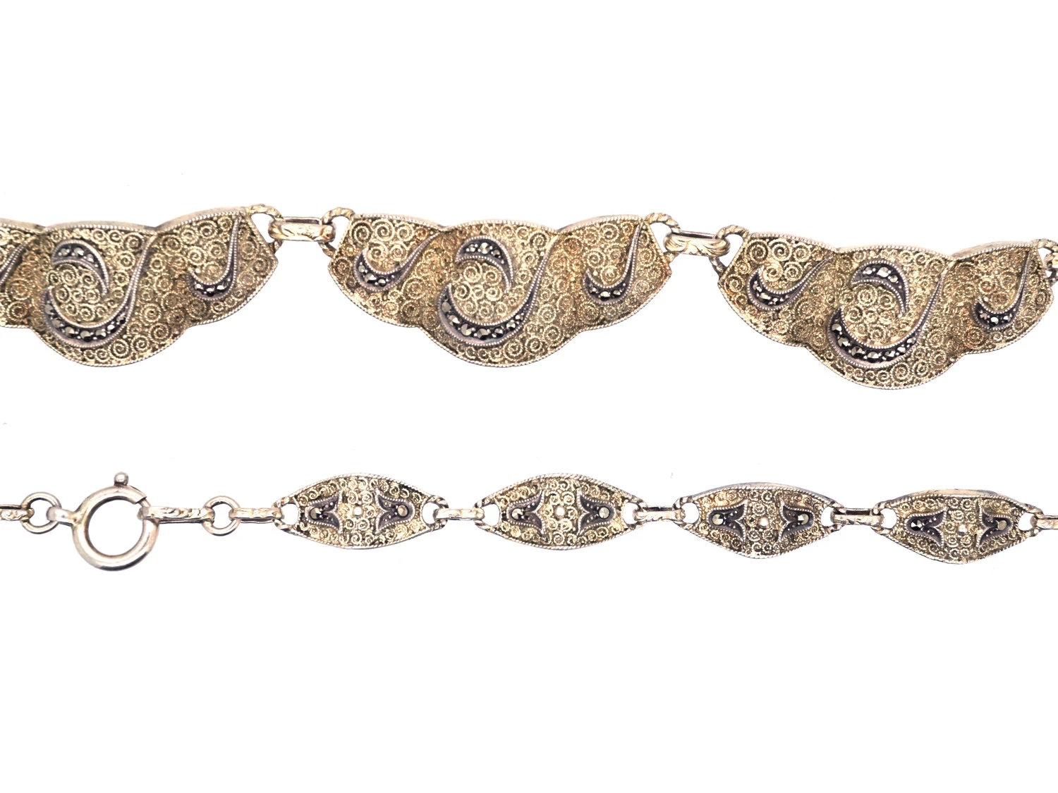 Theodor Farhner Art Deco Silver & Marcasite Necklace 4 Theodor Farhner Art Deco Silver & Marcasite Necklace - Image 2