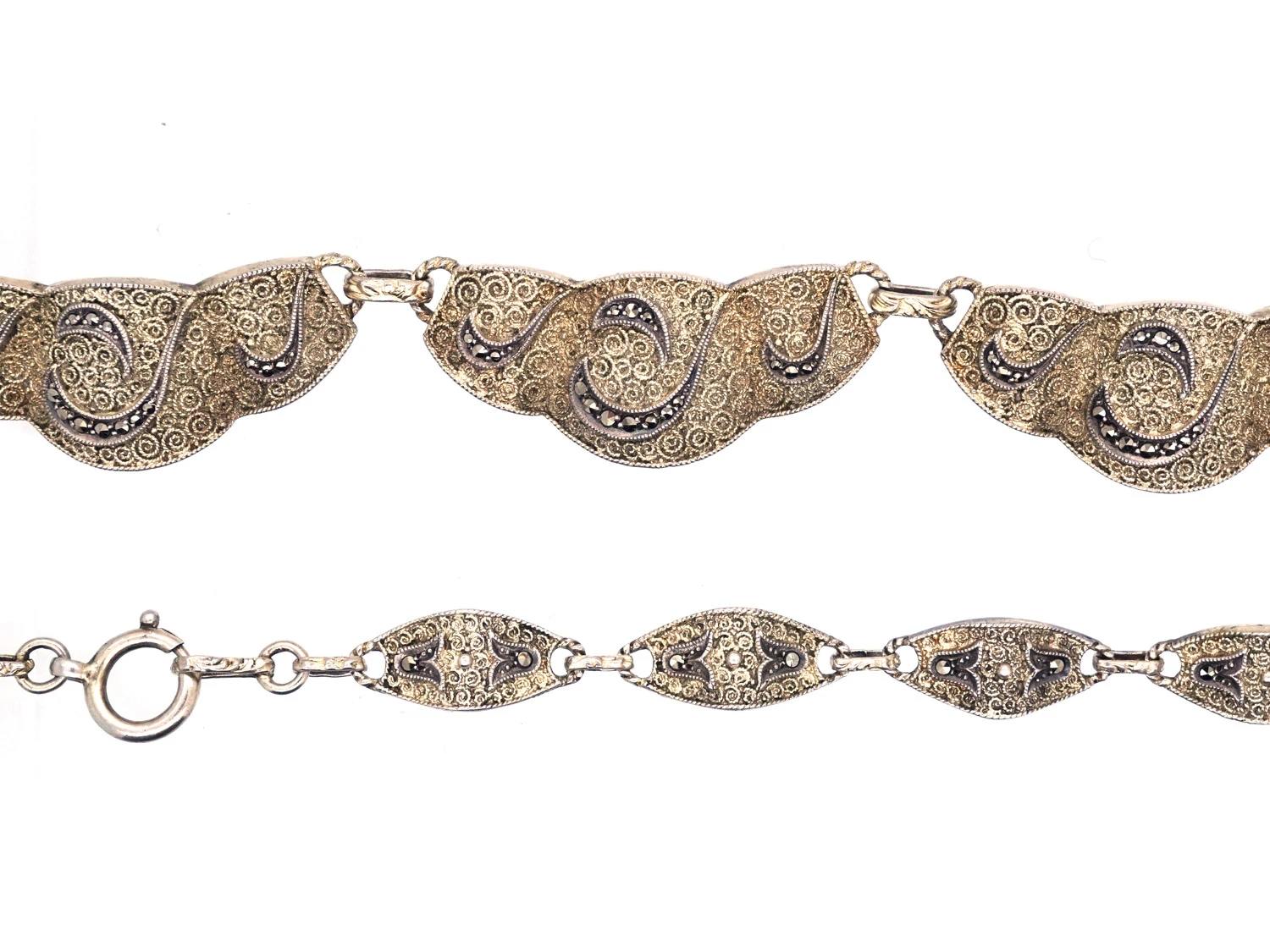 Theodor Farhner Art Deco Silver & Marcasite Necklace 3 Theodor Farhner Art Deco Silver & Marcasite Necklace