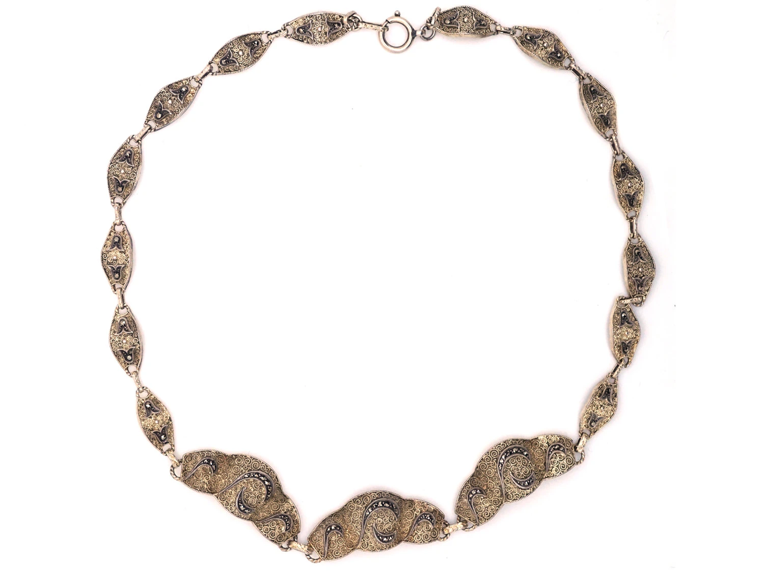 Theodor Farhner Art Deco Silver & Marcasite Necklace 5 Theodor Farhner Art Deco Silver & Marcasite Necklace - Image 3