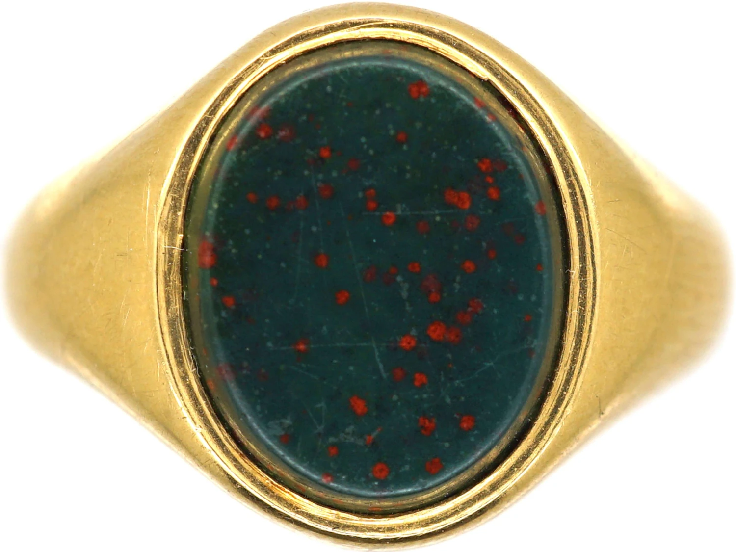 Retro 18ct Gold Signet Ring Set With A Bloodstone 3 Retro 18ct Gold Signet Ring Set With A Bloodstone