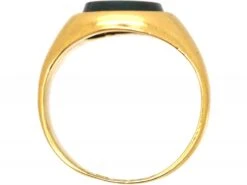 Retro 18ct Gold Signet Ring Set With A Bloodstone 11 Retro 18ct Gold Signet Ring Set With A Bloodstone -Antique Jewellery Company DSC01194 scaled 1