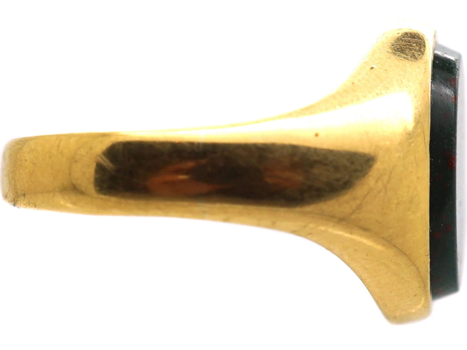 Retro 18ct Gold Signet Ring Set With A Bloodstone 7 Retro 18ct Gold Signet Ring Set With A Bloodstone - Image 5