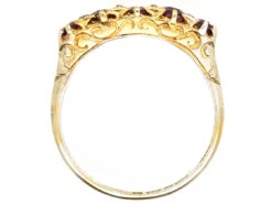 Victorian 18ct Gold Five Stone Ruby Carved Half Hoop Ring 16 Victorian 18ct Gold Five Stone Ruby Carved Half Hoop Ring -Antique Jewellery Company DSC01214