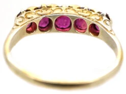 Victorian 18ct Gold Five Stone Ruby Carved Half Hoop Ring 17 Victorian 18ct Gold Five Stone Ruby Carved Half Hoop Ring -Antique Jewellery Company DSC01216