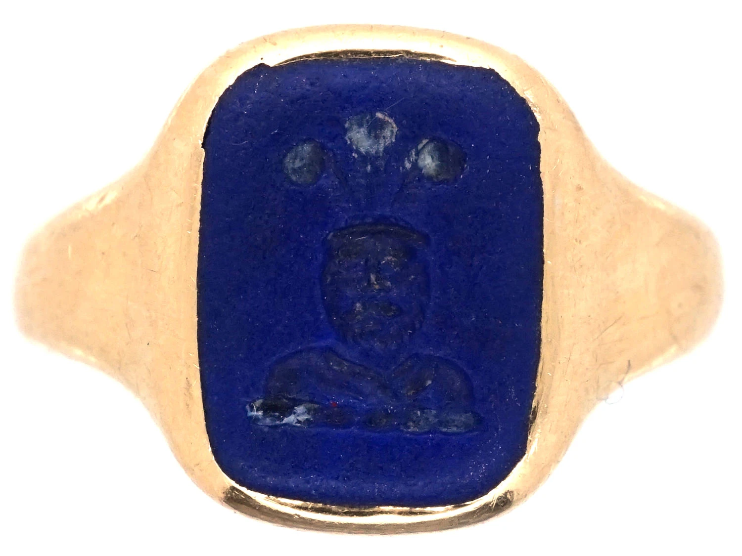 18ct Gold & Lapis Intaglio Signet Ring 3 18ct Gold & Lapis Intaglio Signet Ring