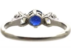 Early 20th Century Platinum, Sapphire & Diamond Three Stone Ring 12 Early 20th Century Platinum, Sapphire & Diamond Three Stone Ring -Antique Jewellery Company DSC01219 scaled 1