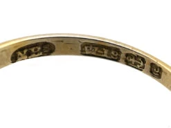 Victorian 18ct Gold Five Stone Ruby Carved Half Hoop Ring 18 Victorian 18ct Gold Five Stone Ruby Carved Half Hoop Ring -Antique Jewellery Company DSC01222