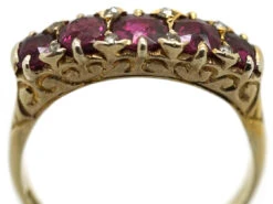 Victorian 18ct Gold Five Stone Ruby Carved Half Hoop Ring 14 Victorian 18ct Gold Five Stone Ruby Carved Half Hoop Ring -Antique Jewellery Company DSC01227