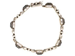 Silver, Blue & White Paste Bracelet 9 Silver, Blue & White Paste Bracelet -Antique Jewellery Company DSC01233