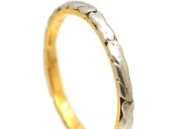 22ct Gold & Platinum Wedding Ring With Leaf Motif 8 22ct Gold & Platinum Wedding Ring With Leaf Motif -Antique Jewellery Company DSC01236 scaled 1