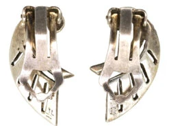 Art Deco Silver Clip On Wing Earrings 11 Art Deco Silver Clip On Wing Earrings -Antique Jewellery Company DSC01237