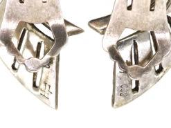 Art Deco Silver Clip On Wing Earrings 10 Art Deco Silver Clip On Wing Earrings -Antique Jewellery Company DSC01239