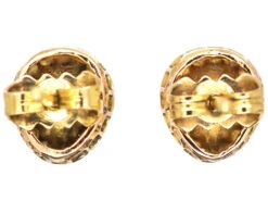19th Century 18ct Gold Large Pear Shaped Rose Diamond Solitaire Earrings -Antique Jewellery Company DSC01242.jpg