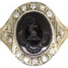 Art Deco 18ct White Gold Signet Ring With Onyx Crest Intaglio -Antique Jewellery Company DSC01248 1