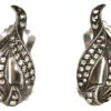 Art Deco Silver ​& Marcasite Cross Over Clip On Earrings -Antique Jewellery Company DSC01252