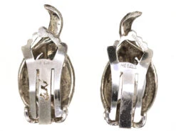 Art Deco Silver & Marcasite Cross Over Clip On Earrings 9 Art Deco Silver & Marcasite Cross Over Clip On Earrings -Antique Jewellery Company DSC01254 1