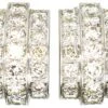 Art Deco Platinum Clip On Diamond Earrings