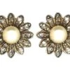 Edwardian Rose Diamond & Natural Bouton Pearl Flower Earrings -Antique Jewellery Company DSC01263