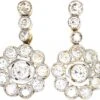 Art Deco 18ct Gold & Platinum, Diamond Cluster Drop Earrings -Antique Jewellery Company DSC01267 scaled 1
