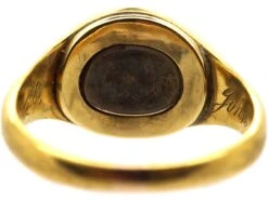 Early Victorian 18ct Gold Signet Ring With Bloodstone Intaglio Of A Horse -Antique Jewellery Company DSC01278 scaled 1