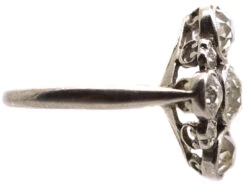 Edwardian Platinum Diamond Cluster Ring With Heart Shaped Motifs 11 Edwardian Platinum Diamond Cluster Ring With Heart Shaped Motifs -Antique Jewellery Company DSC01283