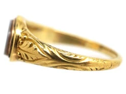 18ct Gold Early Victorian Signet Ring Set With A Carnelian -Antique Jewellery Company DSC01293