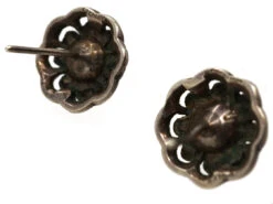 Silver, Paste Pearl & Marcasite Round Earrings -Antique Jewellery Company DSC01295