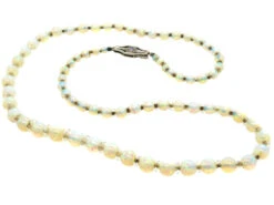 Edwardian Graduated Opal Bead Necklace With 9ct White Gold Clasp 11 Edwardian Graduated Opal Bead Necklace With 9ct White Gold Clasp -Antique Jewellery Company DSC01298 2