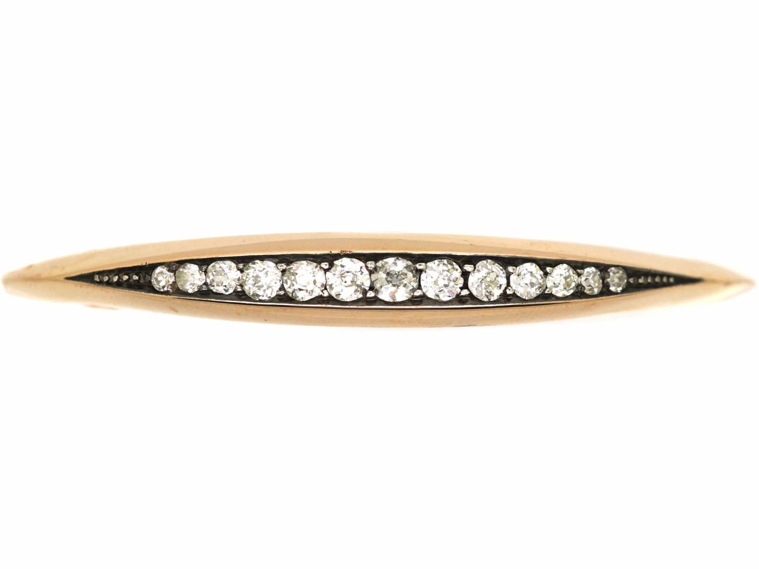 Edwardian 18ct Gold Bangle Set With Graduated Diamonds 3 Edwardian 18ct Gold Bangle Set With Graduated Diamonds
