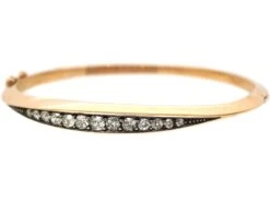 Edwardian 18ct Gold Bangle Set With Graduated Diamonds 9 Edwardian 18ct Gold Bangle Set With Graduated Diamonds -Antique Jewellery Company DSC01321 scaled 2