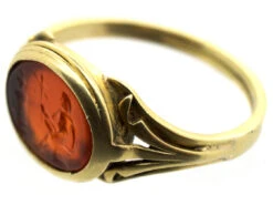 18ct Gold Roman Intaglio Signet Ring -Antique Jewellery Company DSC01323 1