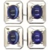 Art Deco Platinum Cufflinks Set With Cabochon Sapphires -Antique Jewellery Company DSC01345 1