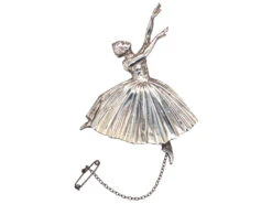 Retro Silver Ballerina Brooch