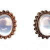 9ct Gold & Moonstone Oval Earrings 2 9ct Gold & Moonstone Oval Earrings -Antique Jewellery Company DSC01442