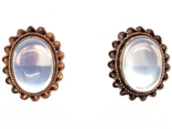 9ct Gold & Moonstone Oval Earrings