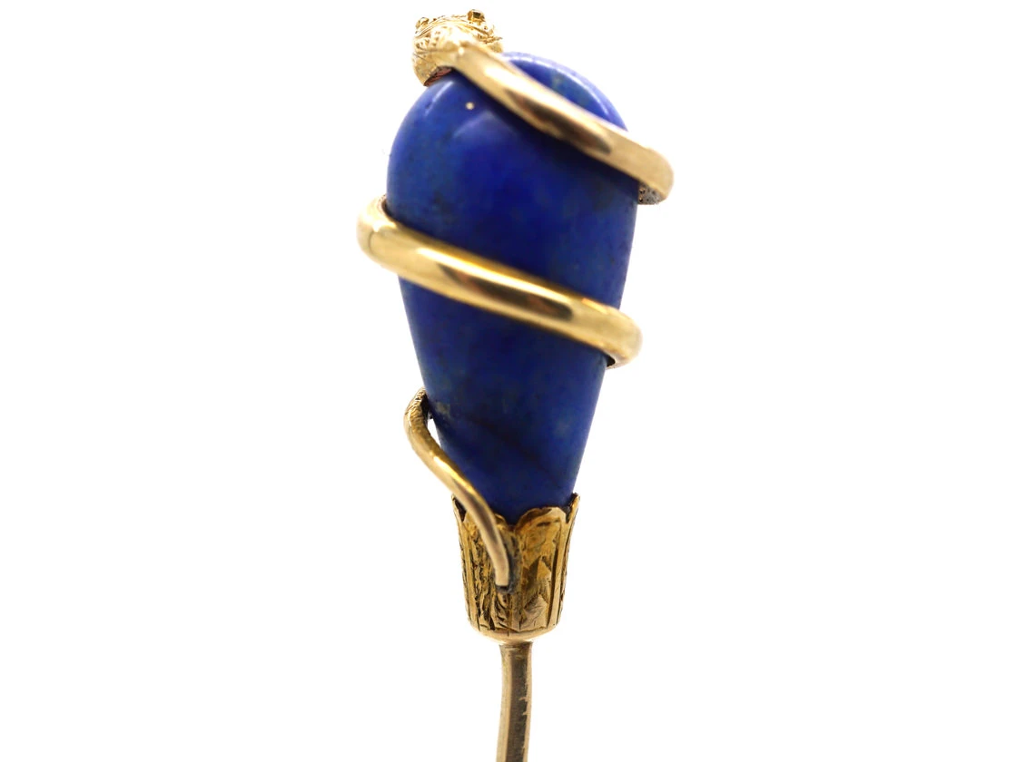 Victorian 18ct Gold , Lapis Lazuli & Coral Snake Tie Pin 9 Victorian 18ct Gold , Lapis Lazuli & Coral Snake Tie Pin - Image 7