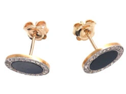 18ct Gold & Platinum Art Deco Onyx & Rose Diamond Round Earrings 11 18ct Gold & Platinum Art Deco Onyx & Rose Diamond Round Earrings -Antique Jewellery Company DSC01483 1