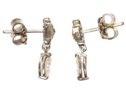 18ct White Gold Diamond Marquise Drop Earrings -Antique Jewellery Company DSC01491