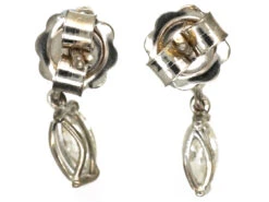 18ct White Gold Diamond Marquise Drop Earrings -Antique Jewellery Company DSC01493