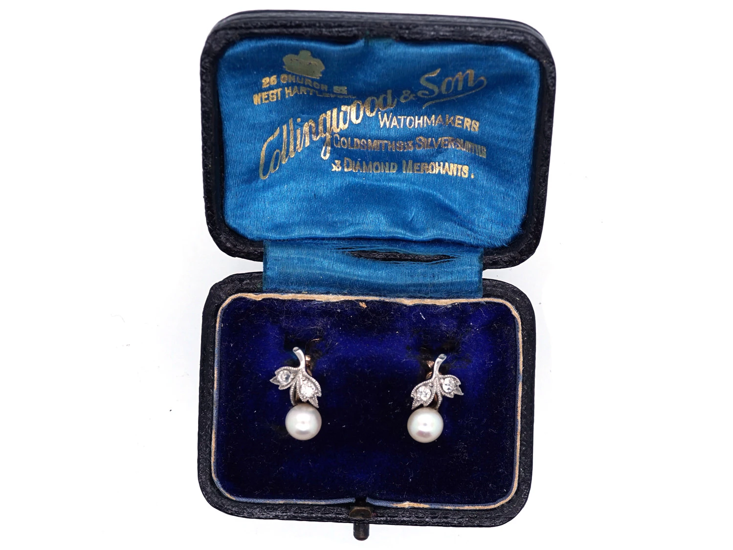 Edwardian Natural Pearl & Diamond Screw On Earrings 8 Edwardian Natural Pearl & Diamond Screw On Earrings - Image 6