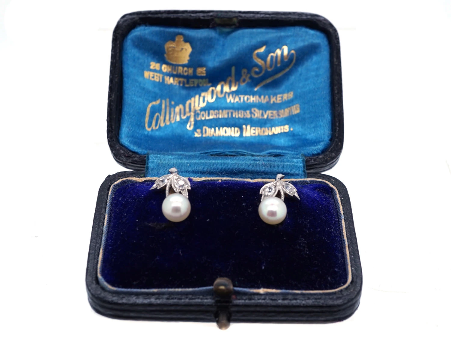 Edwardian Natural Pearl & Diamond Screw On Earrings 9 Edwardian Natural Pearl & Diamond Screw On Earrings - Image 7