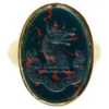 Victorian 18ct Gold & Bloodstone Intaglio Of A Wolf’s Head Signet Ring