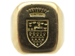 18ct Gold Signet Ring With Crowned Coat Of Arms