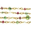 Edwardian 18ct Gold, Emerald, Ruby & Natural Pearl Chain 1 Edwardian 18ct Gold, Emerald, Ruby & Natural Pearl Chain -Antique Jewellery Company DSC01538 1