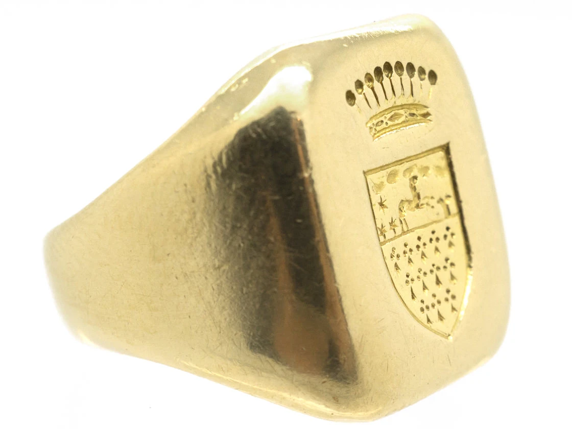 18ct Gold Signet Ring With Crowned Coat Of Arms 6 18ct Gold Signet Ring With Crowned Coat Of Arms - Image 4