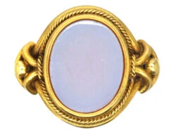 Victorian 18ct Gold Ornate Signet Ring Set With A Carnelian