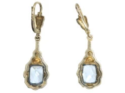 Art Deco Silver & Blue Paste Drop Earrings 7 Art Deco Silver & Blue Paste Drop Earrings -Antique Jewellery Company DSC01573 1