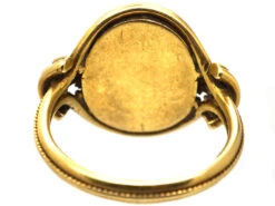 Victorian 18ct Gold Ornate Signet Ring Set With A Carnelian -Antique Jewellery Company DSC01573 copy