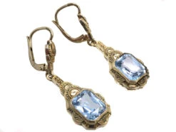 Art Deco Silver & Blue Paste Drop Earrings 6 Art Deco Silver & Blue Paste Drop Earrings -Antique Jewellery Company DSC01577 1